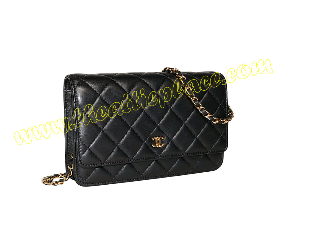 Chanel Black Lambskin Wallet On Chain Gold Hardware-0 Chanel Black Lambskin Wallet On Chain Gold Hardware-0