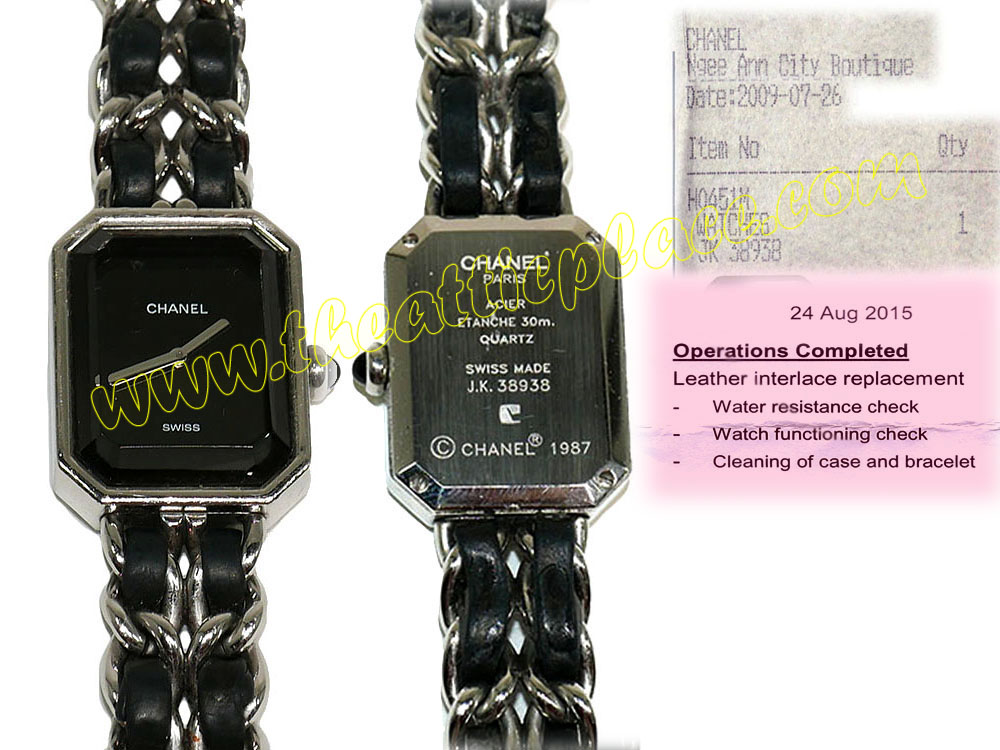 Chanel H0451M Watch Silver Chain with Black Leather JK38938 in Medium Size-0 Chanel H0451M Watch Silver Chain with Black Leather JK38938 in Medium Size-0