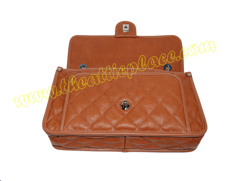 Chanel 20133505 Brown Distressed Aged Caviar Front Pocket Classic Flap Ruthenium Hardware-36617 Chanel 20133505 Brown Distressed Aged Caviar Front Pocket Classic Flap Ruthenium Hardware-36617