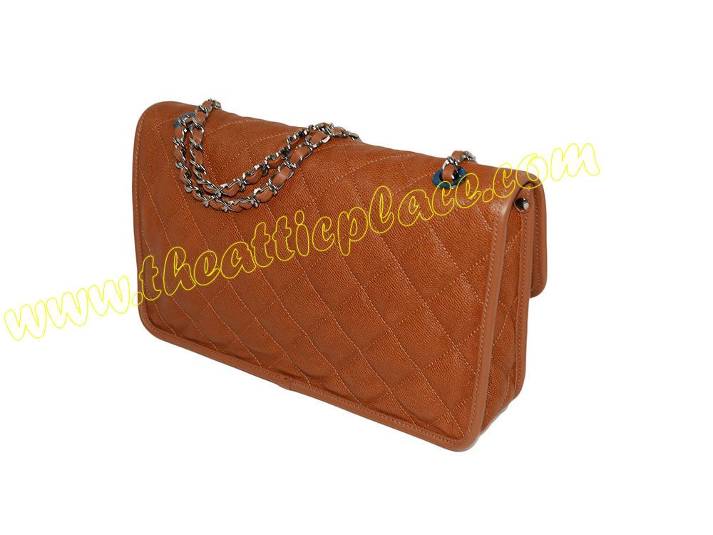 Chanel 20133505 Brown Distressed Aged Caviar Front Pocket Classic Flap Ruthenium Hardware-36616 Chanel 20133505 Brown Distressed Aged Caviar Front Pocket Classic Flap Ruthenium Hardware-36616