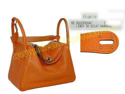 Hermes Lindy 30 Eclat Orange/ Moutarde Clemence Q Stamp-0