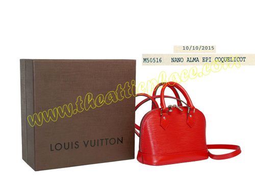 Louis Vuitton M50516 Nano Alma Epi Coquelicot Tote-0