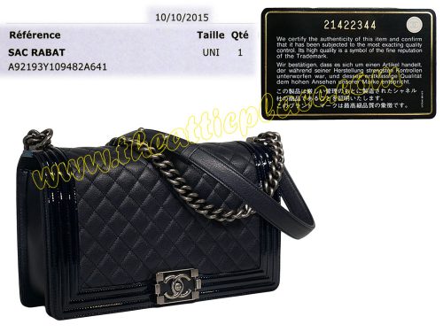 Chanel A92193Y New Medium Boy Chanel Flap 21422344 Blue Distressed Calf / Patent Ruthenium Hardware-0