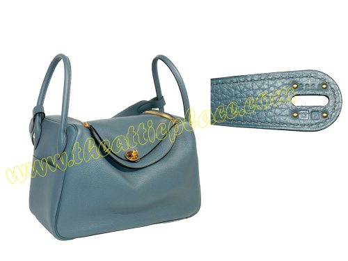 Hermes Lindy 34 Blue Tempete Clemence Gold Q Stamp-0