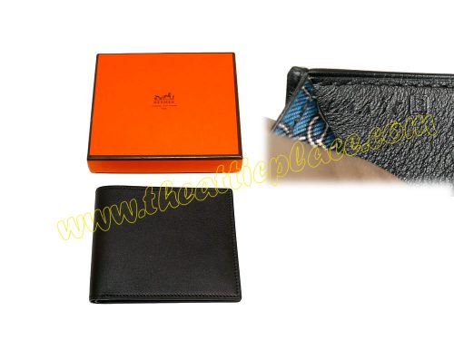 Hermes Black Swift Citizen Twill R Stamp Compact Wallet-0