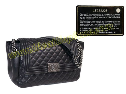 Chanel 15932228 Black Boy Chanle Calf Accordion Flap Ruthenium Hardware-0