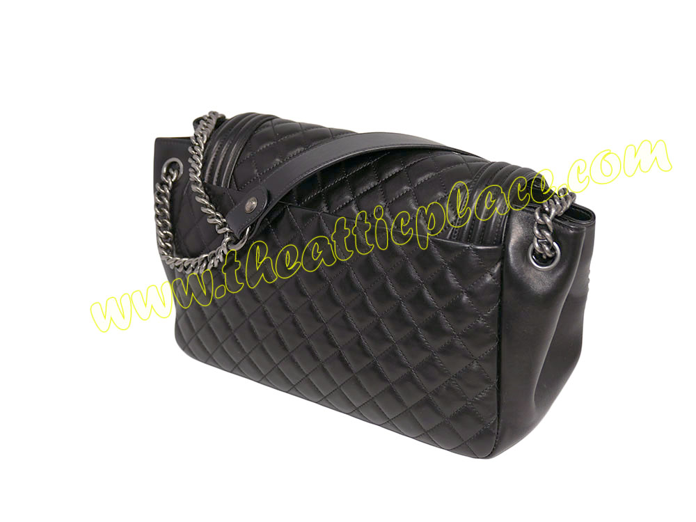 Chanel 15932228 Black Boy Chanle Calf Accordion Flap Ruthenium Hardware-37681 Chanel 15932228 Black Boy Chanle Calf Accordion Flap Ruthenium Hardware-37681