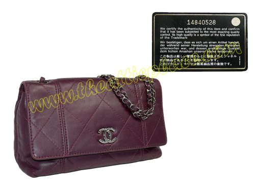 Chanel 14840528 Burgundy Red Lambskin Quilted Single Flap Silver Hardware Bag-0