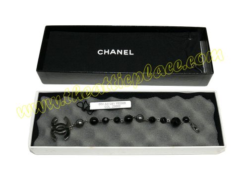 Chanel 00V A37291 Black Stone Bracelet RHW Accessories-0