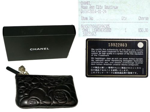 Chanel 18822863 Black Lambskin Limited Valentine Camellia Coin Purse-0