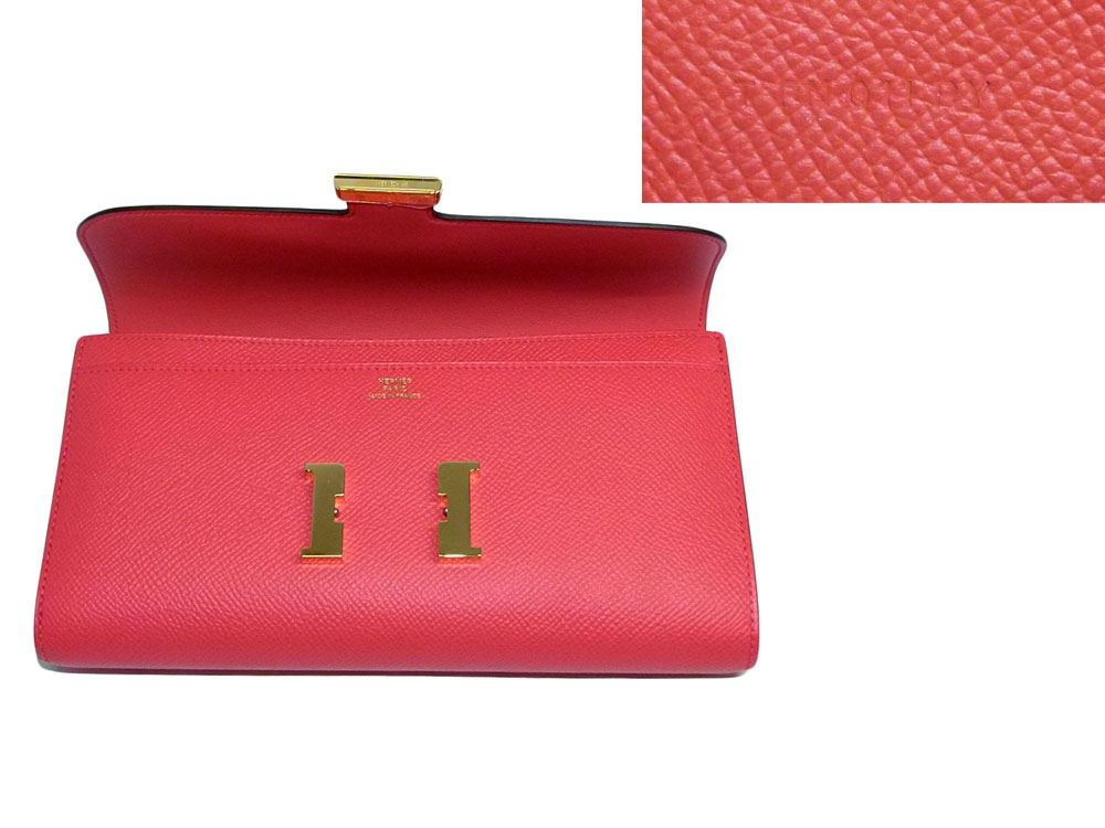 Hermes Rose Jaipur T Stamp Veau Epsom Palladium Hardware Constance Wallet/ Clutch-36710 Hermes Rose Jaipur T Stamp Veau Epsom Palladium Hardware Constance Wallet/ Clutch-36710