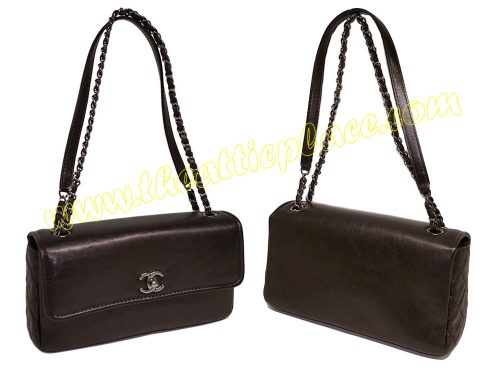 Chanel 18474298 Dark Brown 3C Flap Calf with Leather / Chain Strap-0