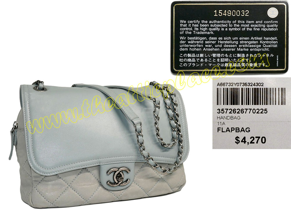 Chanel 15490032 Greylish Blue Velvet Leather Jumbo Zip Flap Shoulder/ Cross Body Bag-0 Chanel 15490032 Greylish Blue Velvet Leather Jumbo Zip Flap Shoulder/ Cross Body Bag-0