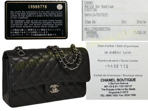 Chanel 19988778 Black Caviar Medium Flap Silver Hardware-0