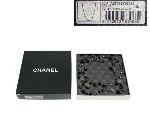 Chanel 10V Necklace Black Stone with CC Logo hardware -0