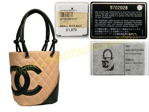 Chanel 9702028 Black/ Beige CC Logo Cambon Small Tote-0