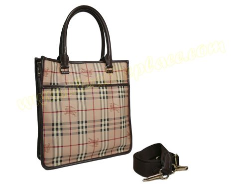 Burberry Signature Horse Canvas Document Tote with Shoulder Strap -0