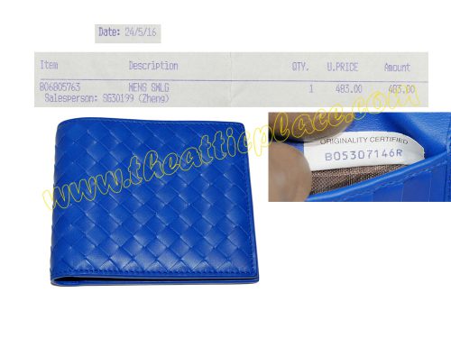 Bottega Veneta Electric Blue Intrecciato VN Leather 8 Cards Men Wallet -0