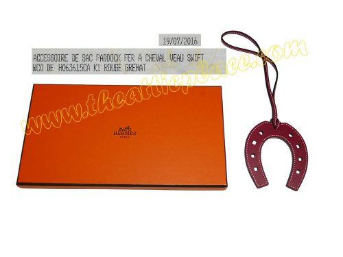 Hermes Horseshoe Swift Rouge Grenat Paddock Charm -0