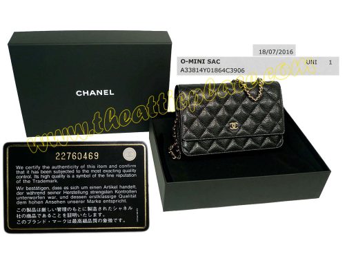 Chanel 22760469 Classic Quilted Wallet on Chain A33814Y Black Cavair Gold Hardware-0