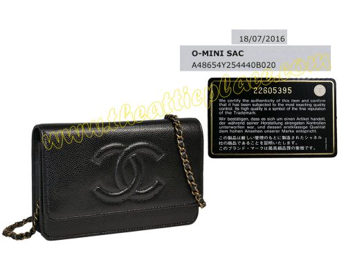 Chanel 22605395 Wallet On Chain A48654Y Black Caviar Timeless CC Logo Vintage Gold Hardware-0