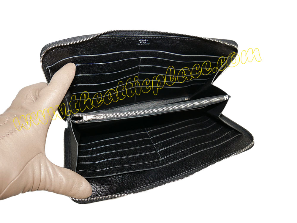 Hermes Black Togo Azap TGM T Stamp Combined Wallet/ Clutch for Unisex-39691 Hermes Black Togo Azap TGM T Stamp Combined Wallet/ Clutch for Unisex-39691