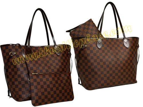 Louis Vutttion N41358 Damier Canvas Neverfull MM (GI2124) with Pouch-0