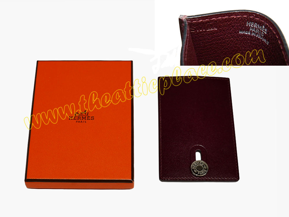 Hermes Rouge H Diabolo MRT/ Card Holder M Stamp Palladium Hardware-0 Hermes Rouge H Diabolo MRT/ Card Holder M Stamp Palladium Hardware-0