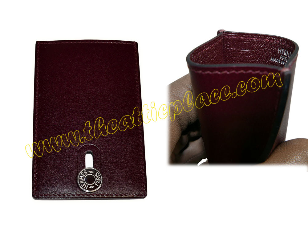 Hermes Rouge H Diabolo MRT/ Card Holder M Stamp Palladium Hardware-39864 Hermes Rouge H Diabolo MRT/ Card Holder M Stamp Palladium Hardware-39864