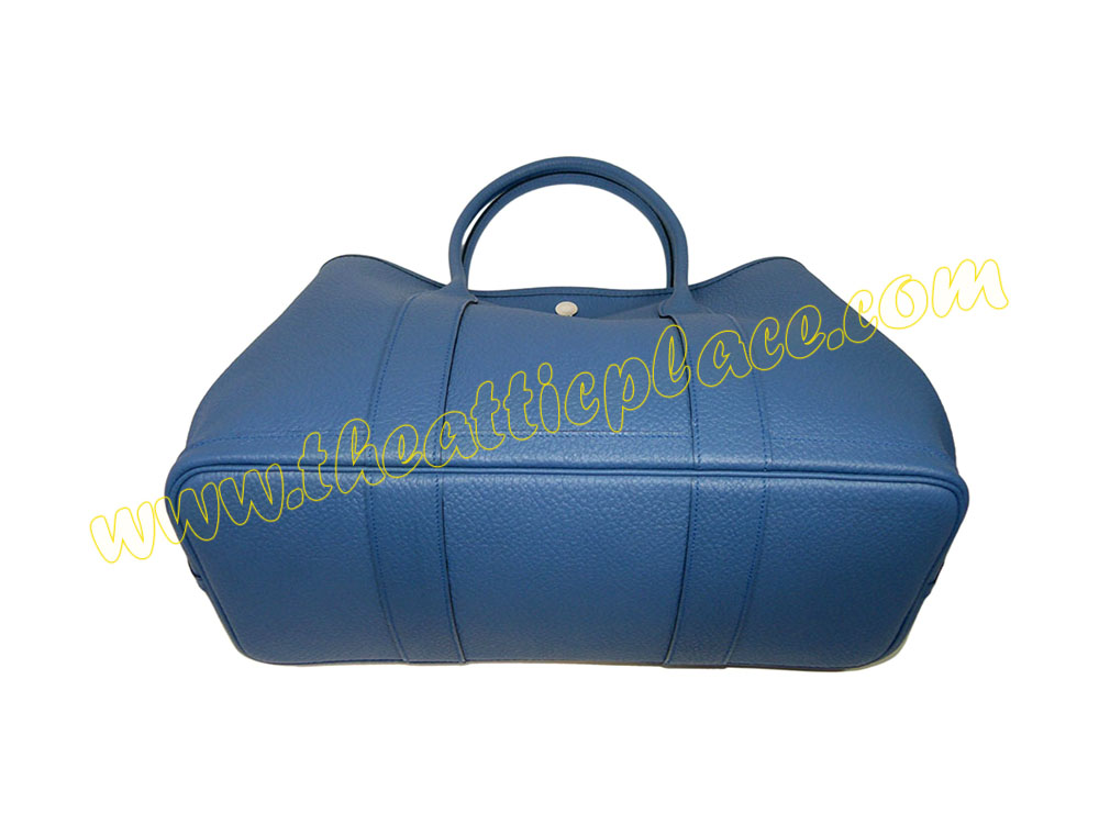 Hermes Garden Party 36cm Bleu Agate Document/ Shopping Bag-40467 Hermes Garden Party 36cm Bleu Agate Document/ Shopping Bag-40467