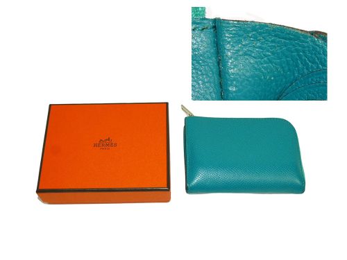 Hermes O Stamp Green/ Menthe Epsom O Stamp Multi-Card Zipped Coins/ Cards Purse-0