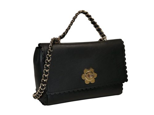 Mulberry Black Calf Limited Edition Cecily Flower Clasp Medium