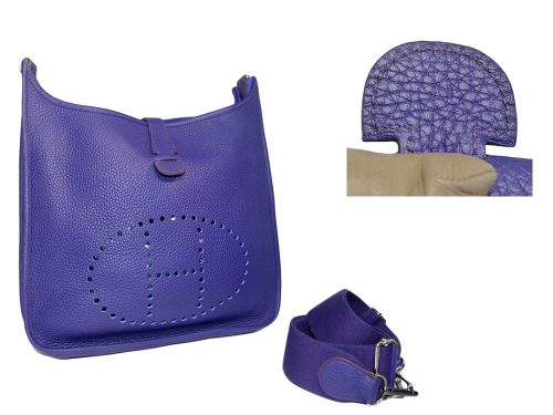 Hermes Evelyne PM Iris Clemence with Strap N Stamp Messenger Bag-0