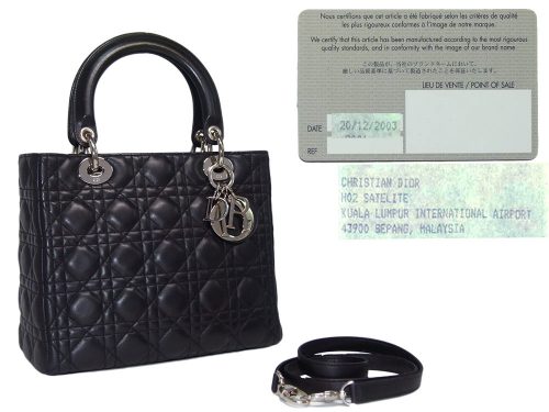 Dior Signature Classic Black Lambskin Lady Dior Silver Hardware-0