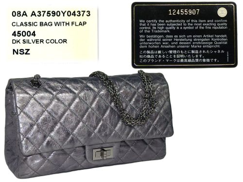 Chanel 12455907 Dark Grey Metallic Reissue 227 XL Silver Hardware-0