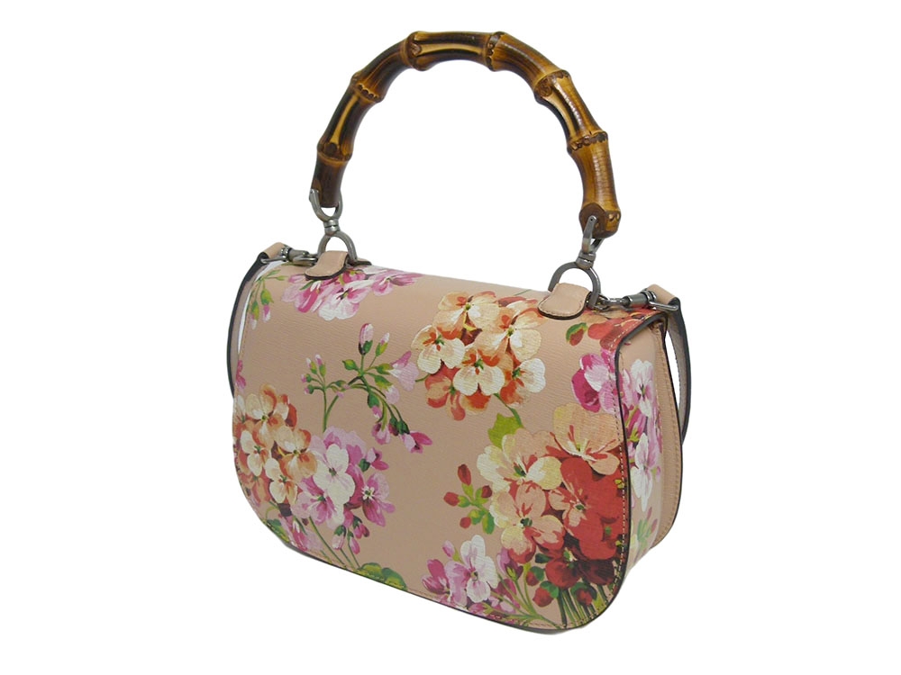 Gucci 368823 Bamboo Classic Blooms Small Top-Handle Bag in Blush Pink with FREE matching Gucci 410088 GG Blooms Card Case-30646 Gucci 368823 Bamboo Classic Blooms Small Top-Handle Bag in Blush Pink with FREE matching Gucci 410088 GG Blooms Card Case-30646