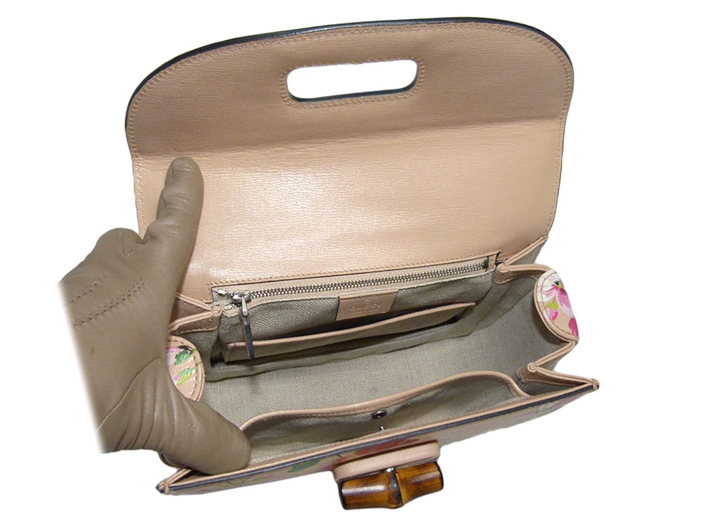 Gucci 368823 Bamboo Classic Blooms Small Top-Handle Bag in Blush Pink with FREE matching Gucci 410088 GG Blooms Card Case-30647 Gucci 368823 Bamboo Classic Blooms Small Top-Handle Bag in Blush Pink with FREE matching Gucci 410088 GG Blooms Card Case-30647