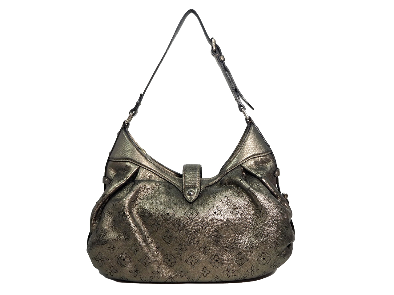 Louis Vuitton M95717 Bronze Mahina Kid Calfskin Mahina Leather 2-Way Bag (MB1208)-36533 Louis Vuitton M95717 Bronze Mahina Kid Calfskin Mahina Leather 2-Way Bag (MB1208)-36533