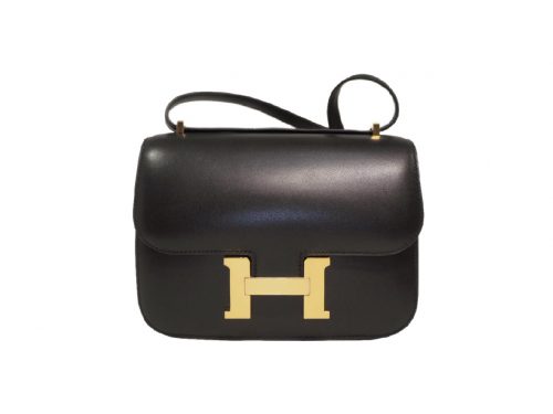 BRAND NEW !! Hermes Constance 18cm A Stamp Veau Evercalf Black Gold Hardware-0