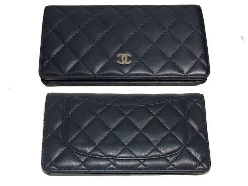 Chanel 16446375 Black Lambskin 8 Cards Long Wallet Silver Tone Hardware-0