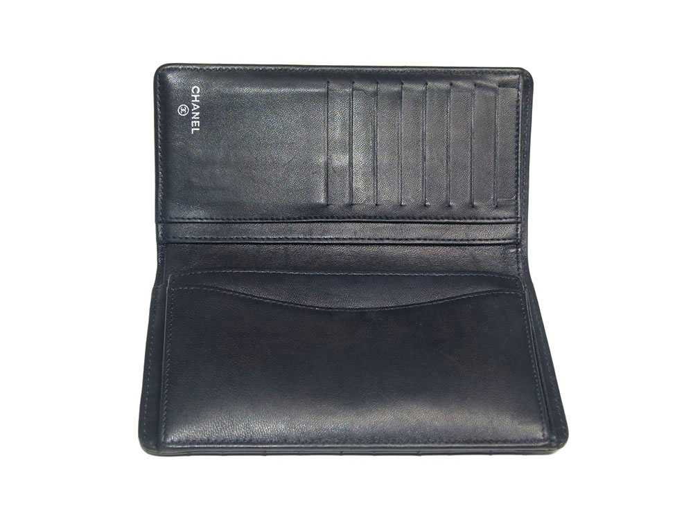 Chanel 16446375 Black Lambskin 8 Cards Long Wallet Silver Tone Hardware-31552 Chanel 16446375 Black Lambskin 8 Cards Long Wallet Silver Tone Hardware-31552