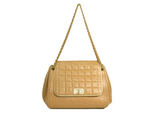 Chanel 6271702 Beige Lambskin Accordine Flap Bag in Mat Gold Hardware-0