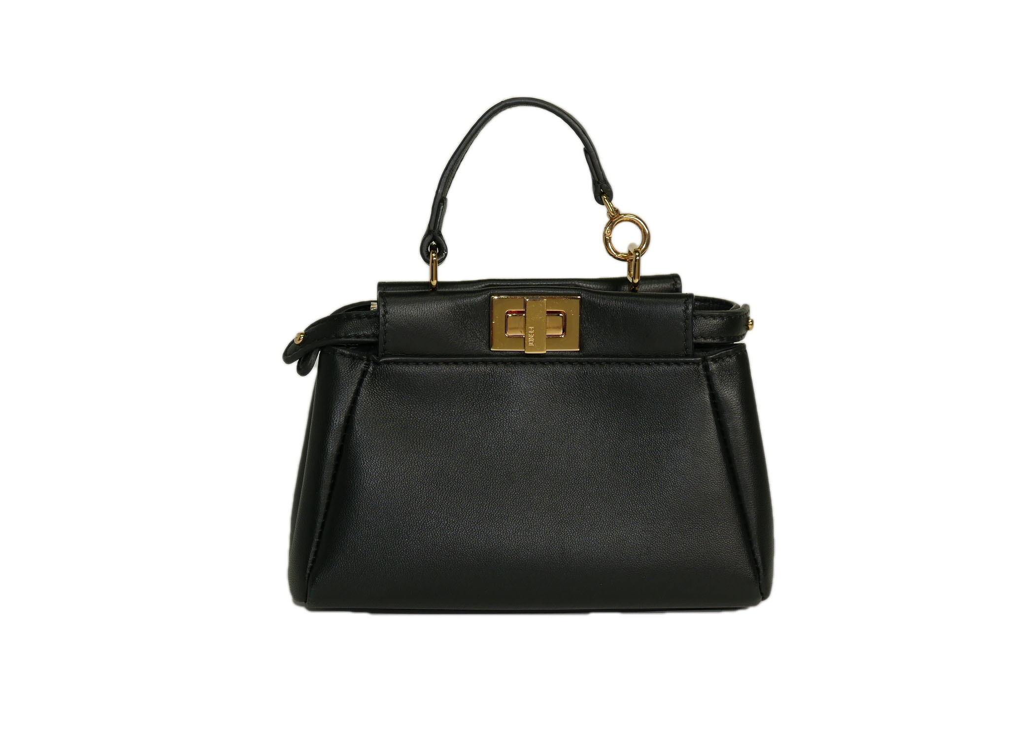 Fendi 8M0355 Black Lambskin Micro Peekaboo Gold Hardware - The