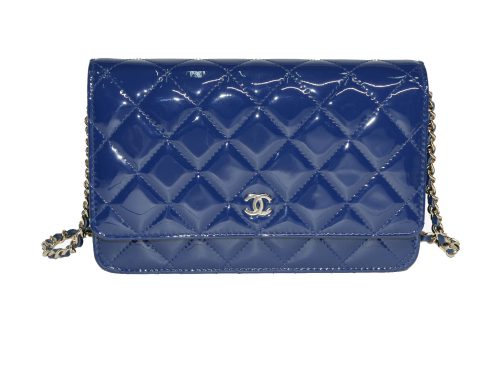 Chanel 25943647 A33814 Classic Wallet on Chain Patent Calfskin Silver-Tone Metal-0