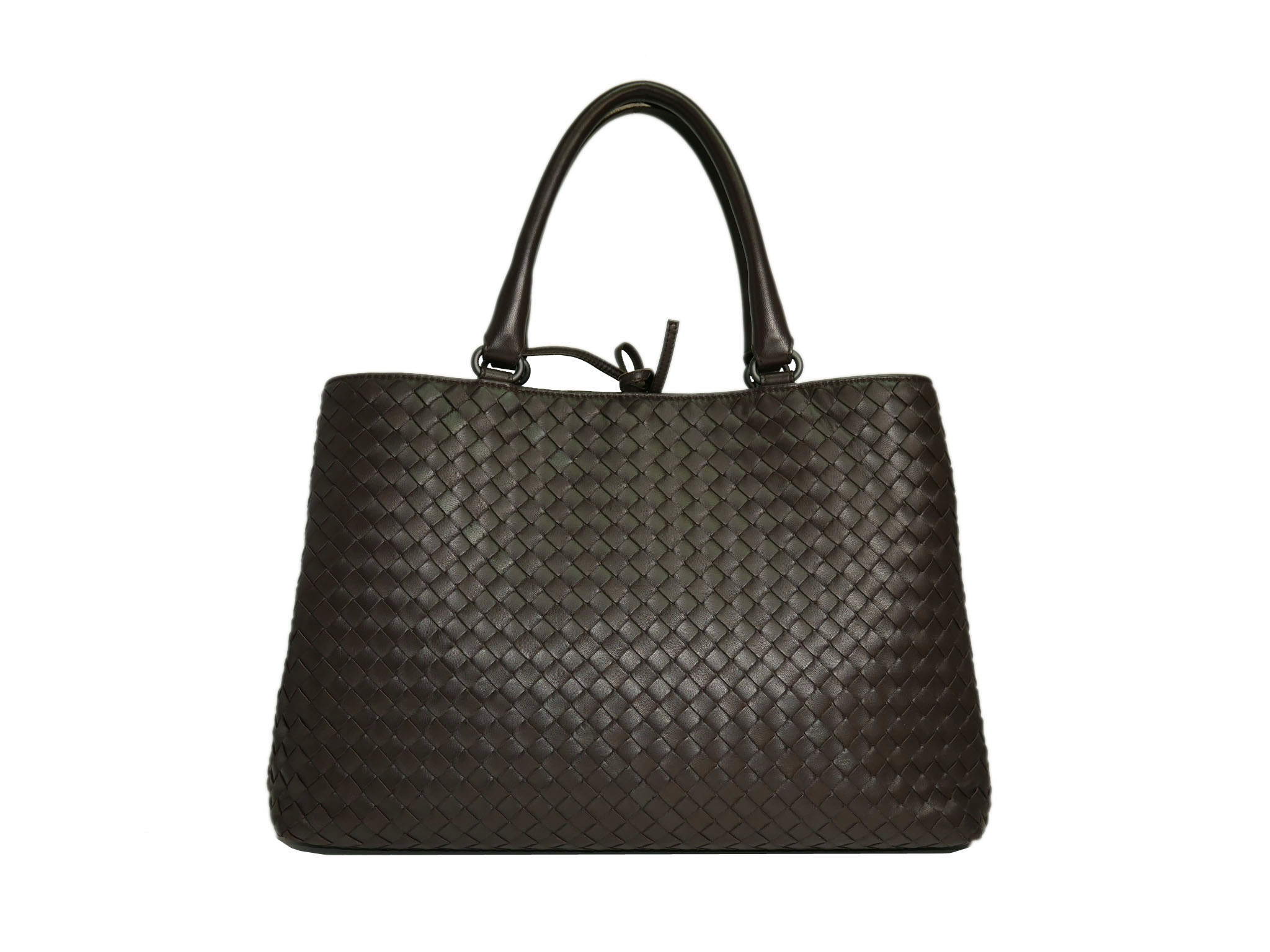 Bottega Veneta Brown Woven Signature Top Handle Two Compartment Document Tote -33324 Bottega Veneta Brown Woven Signature Top Handle Two Compartment Document Tote -33324