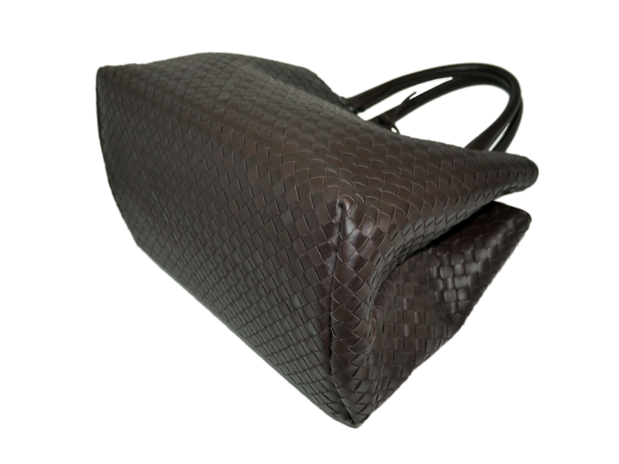 Bottega Veneta Brown Woven Signature Top Handle Two Compartment Document Tote -33328 Bottega Veneta Brown Woven Signature Top Handle Two Compartment Document Tote -33328