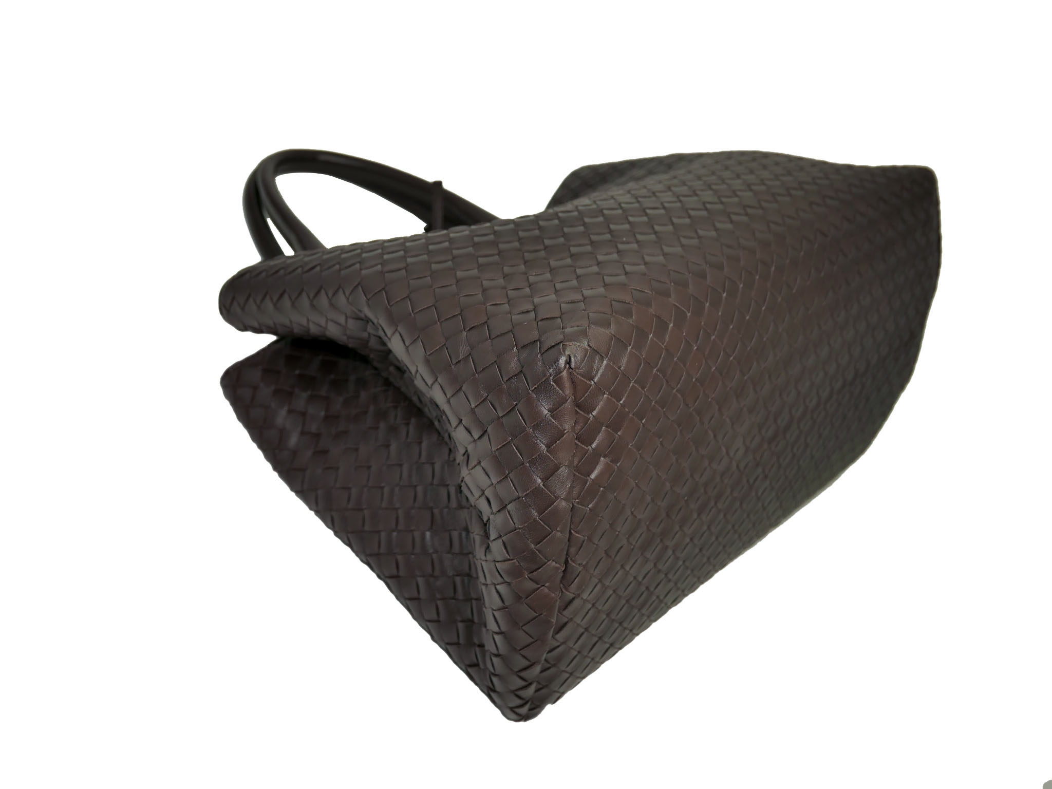 Bottega Veneta Brown Woven Signature Top Handle Two Compartment Document Tote -33329 Bottega Veneta Brown Woven Signature Top Handle Two Compartment Document Tote -33329