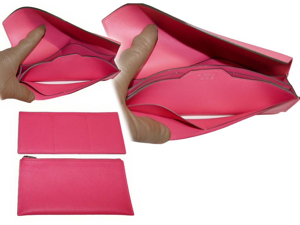 Hermes Rose Azalee Evercolor Calfskin Passant Long Wallet/ Clutch-33611 Hermes Rose Azalee Evercolor Calfskin Passant Long Wallet/ Clutch-33611
