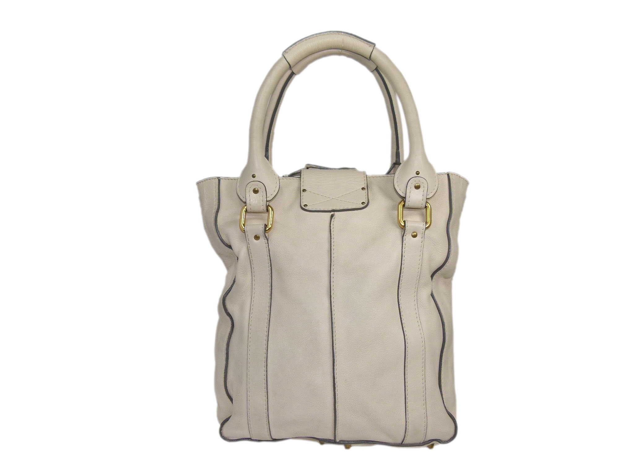 Chloe Beige/ Off White Leather Paddington Vertical Tote -33463 Chloe Beige/ Off White Leather Paddington Vertical Tote -33463