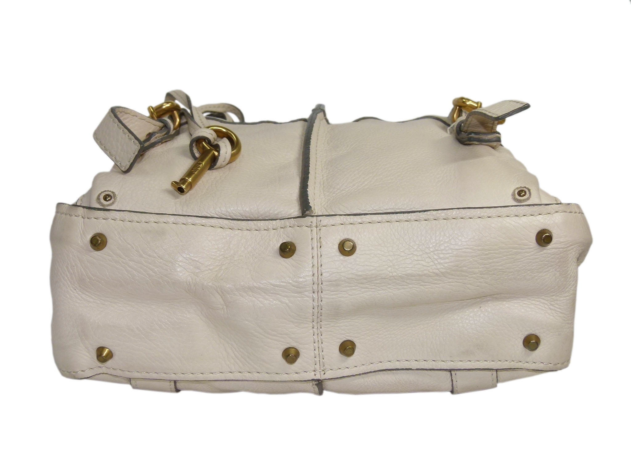 Chloe Beige/ Off White Leather Paddington Vertical Tote -33466 Chloe Beige/ Off White Leather Paddington Vertical Tote -33466